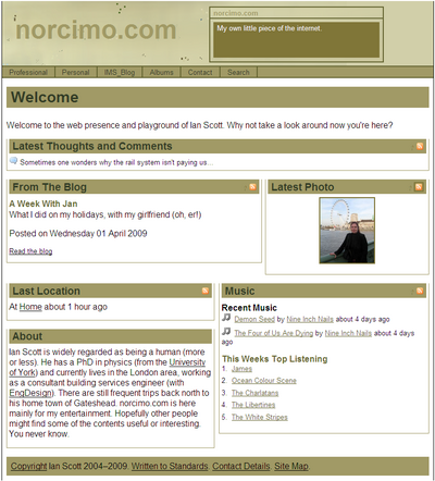 Screenshot of the new front page