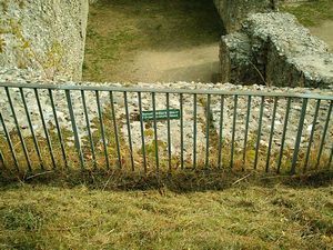 Acre Castle: Photograph of the keep showing a blocked window from the original manor house